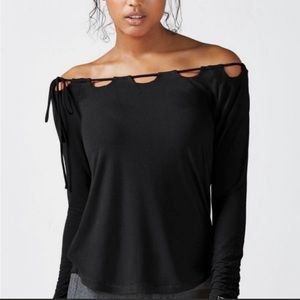 Fabletics Top Carla Long Sleeve Black Size Small